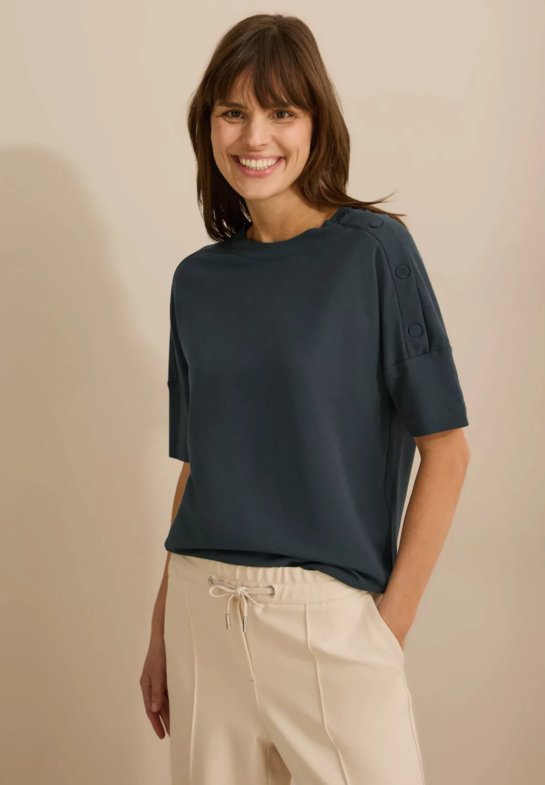Cecil T-Shirt, aus softem Materialmix günstig online kaufen