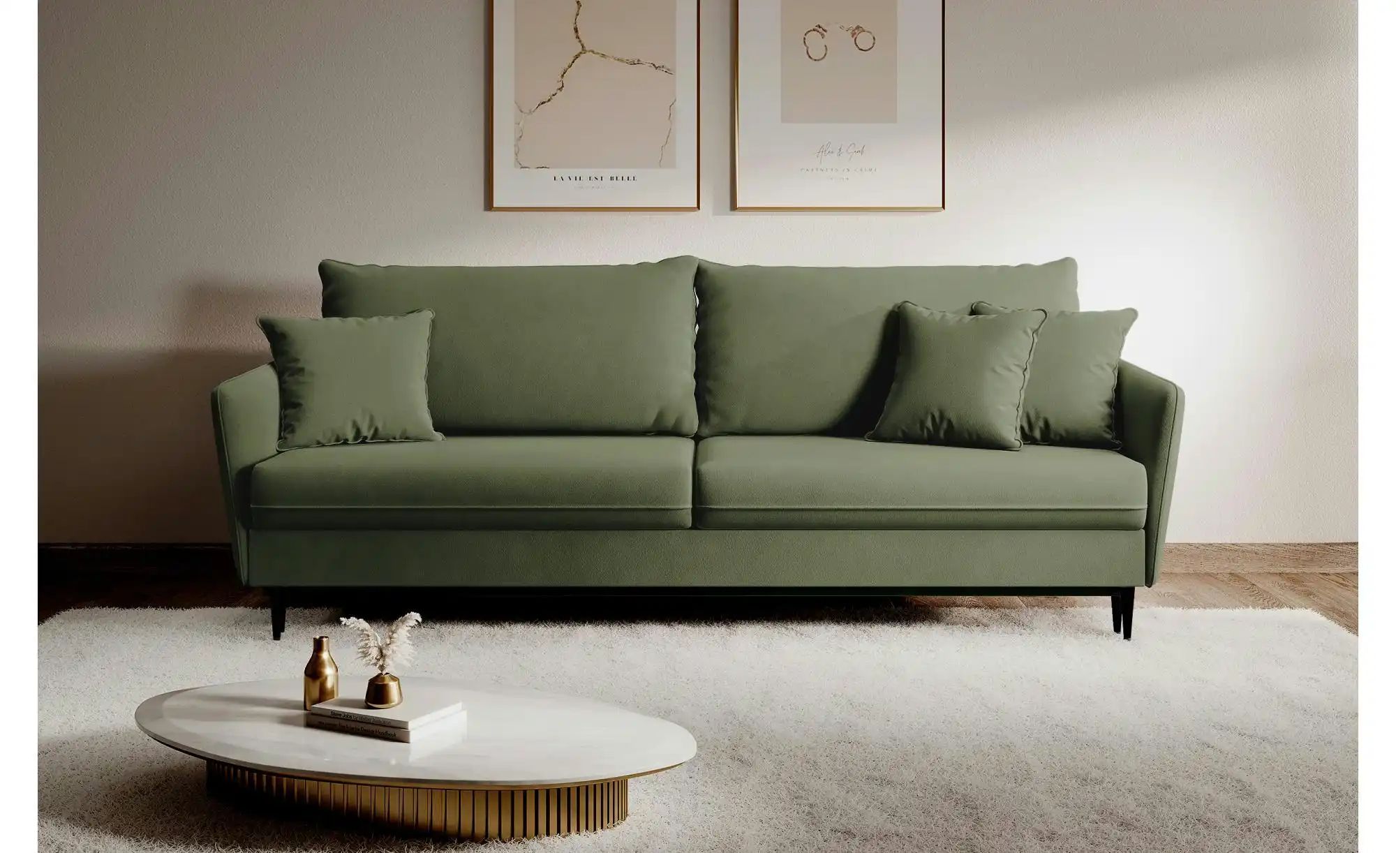 Selsey Einzelsofa mit Schlaffunktion Volio ¦ grün ¦ Maße (cm): B: 221 H: 90 günstig online kaufen