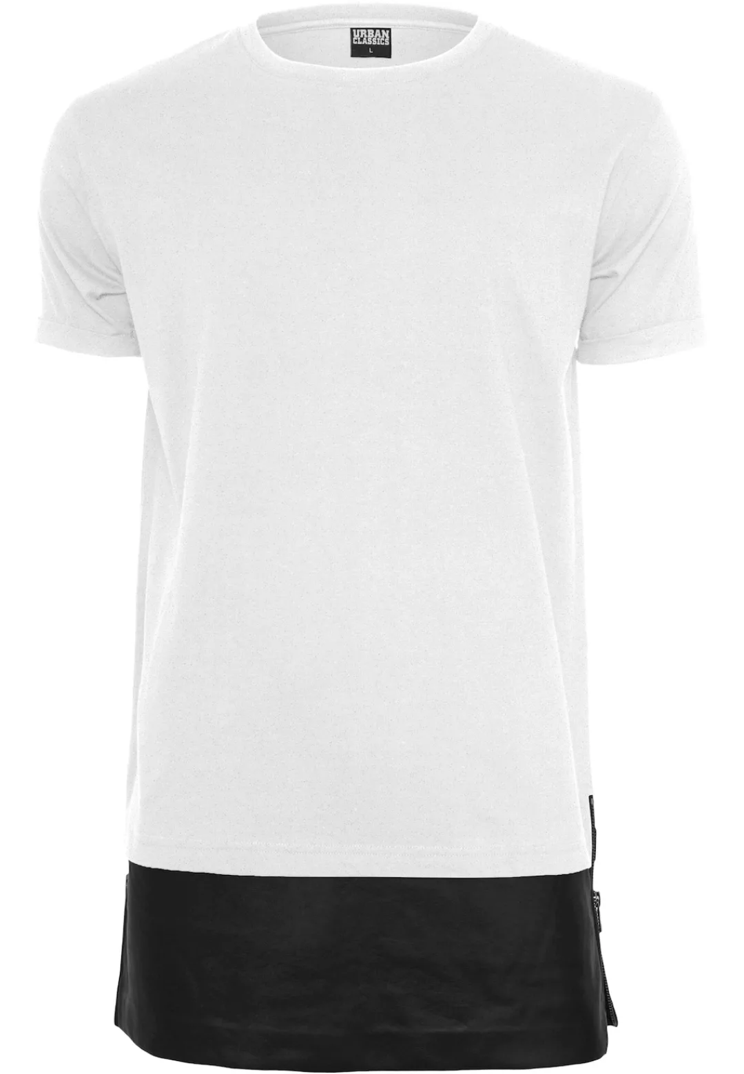 URBAN CLASSICS T-Shirt "Urban Classics Herren Long Zipped Synthetic Leather günstig online kaufen