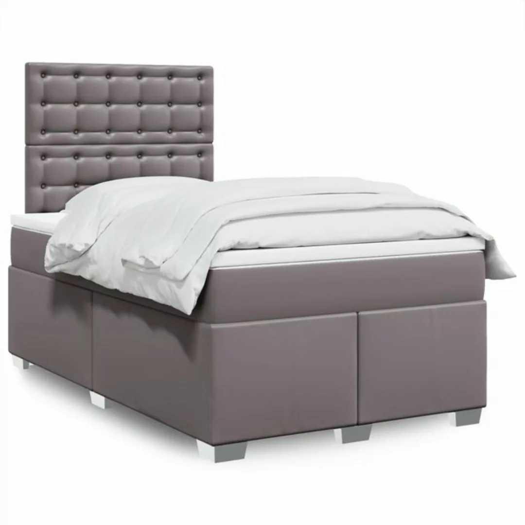 vidaXL Boxspringbett mit Matratze Grau 120x190 cm Kunstleder2107892 günstig online kaufen