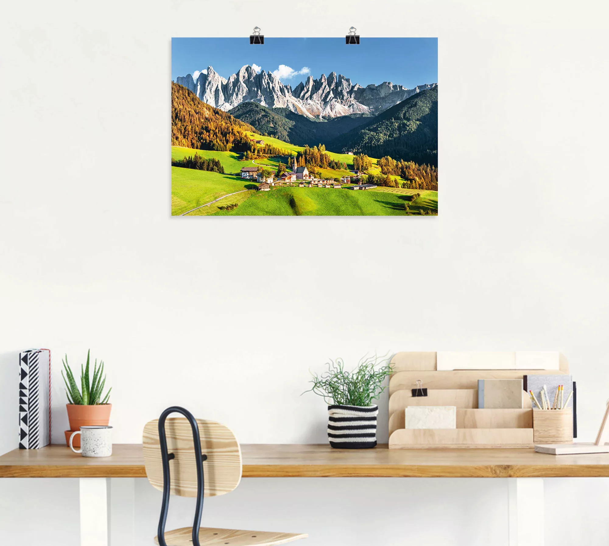 Artland Wandbild "Alpen Berge Santa Maddalena", Berge & Alpenbilder, (1 St. günstig online kaufen