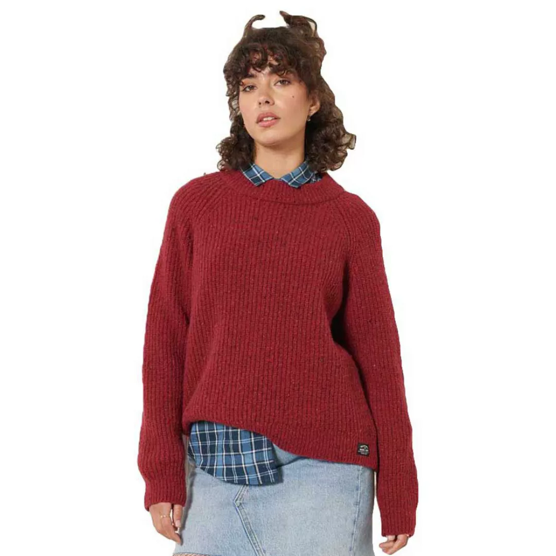 Superdry Freya Tweed Crew Pullover XL Vermont Red Tweed günstig online kaufen