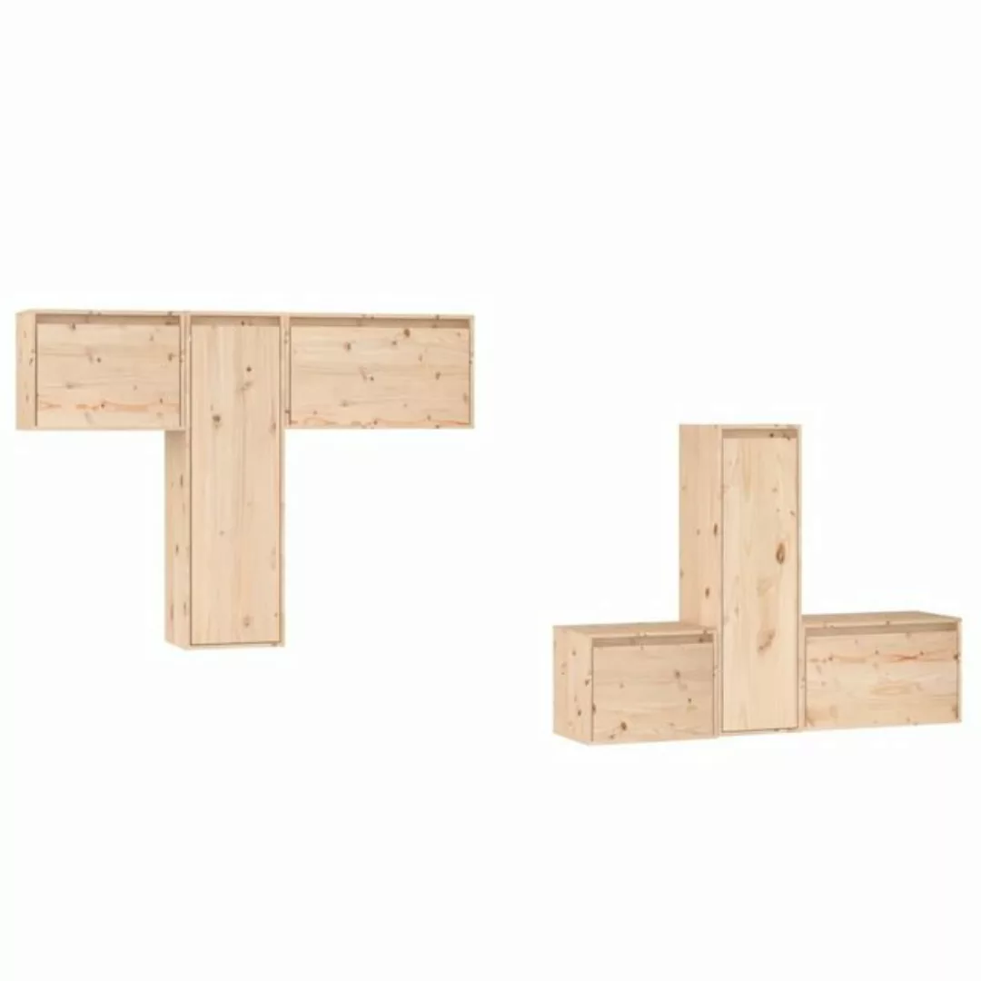 vidaXL TV-Schrank TV-Schränke 6 Stk Massivholz Kiefer Lowboard Lowboard günstig online kaufen