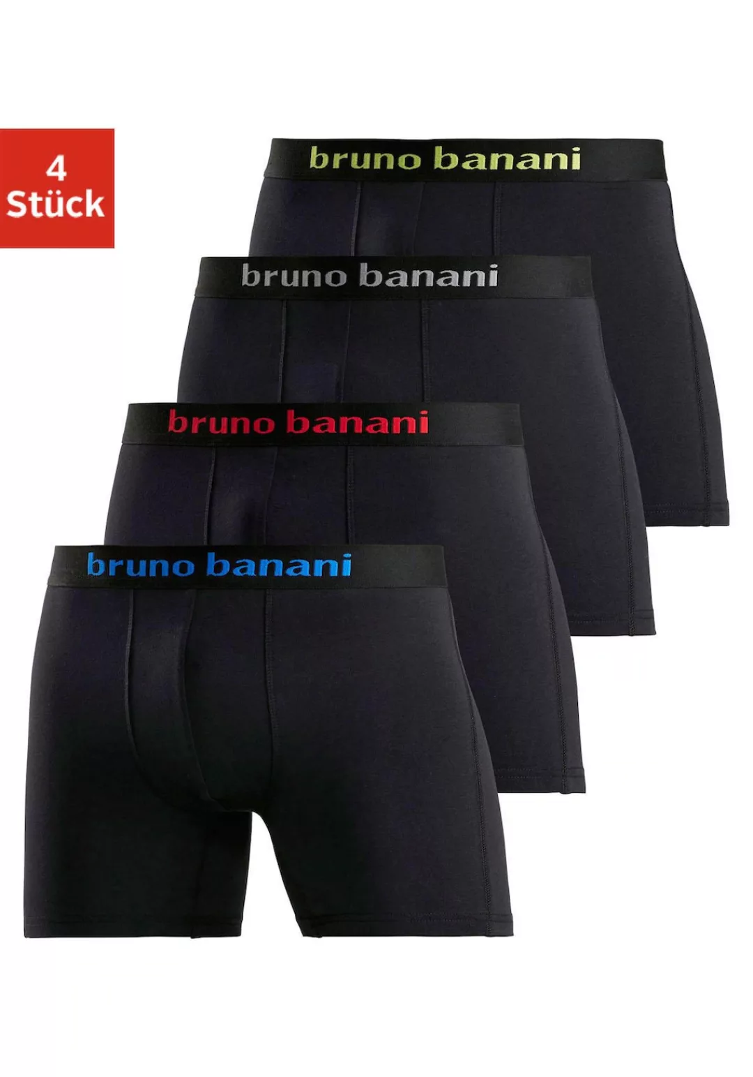 Bruno Banani Boxer "Unterhose für Herren", (Packung, 4 St.), mit längerem B günstig online kaufen