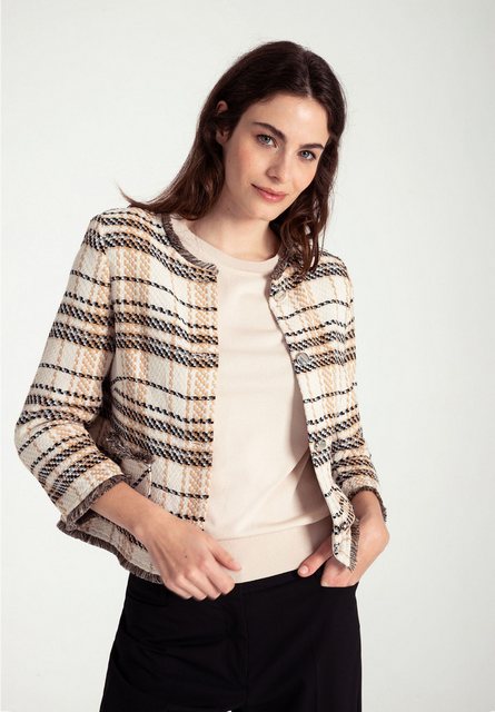 Bouclé Jacke, kariert, Frühjahrs-Kollektion günstig online kaufen