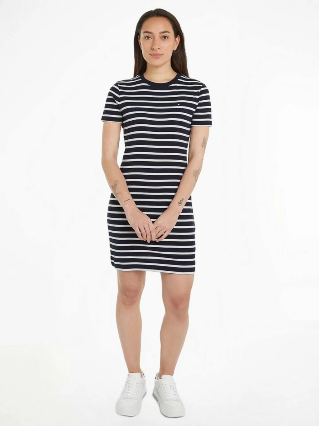 Tommy Hilfiger Shirtkleid NEW CODY STR SLIM KNEE DRS SS mit allover Streife günstig online kaufen