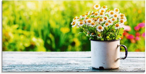 Artland Glasbild "Frühlingsgarten mit Echter Kamille", Blumen, (1 St.), in günstig online kaufen