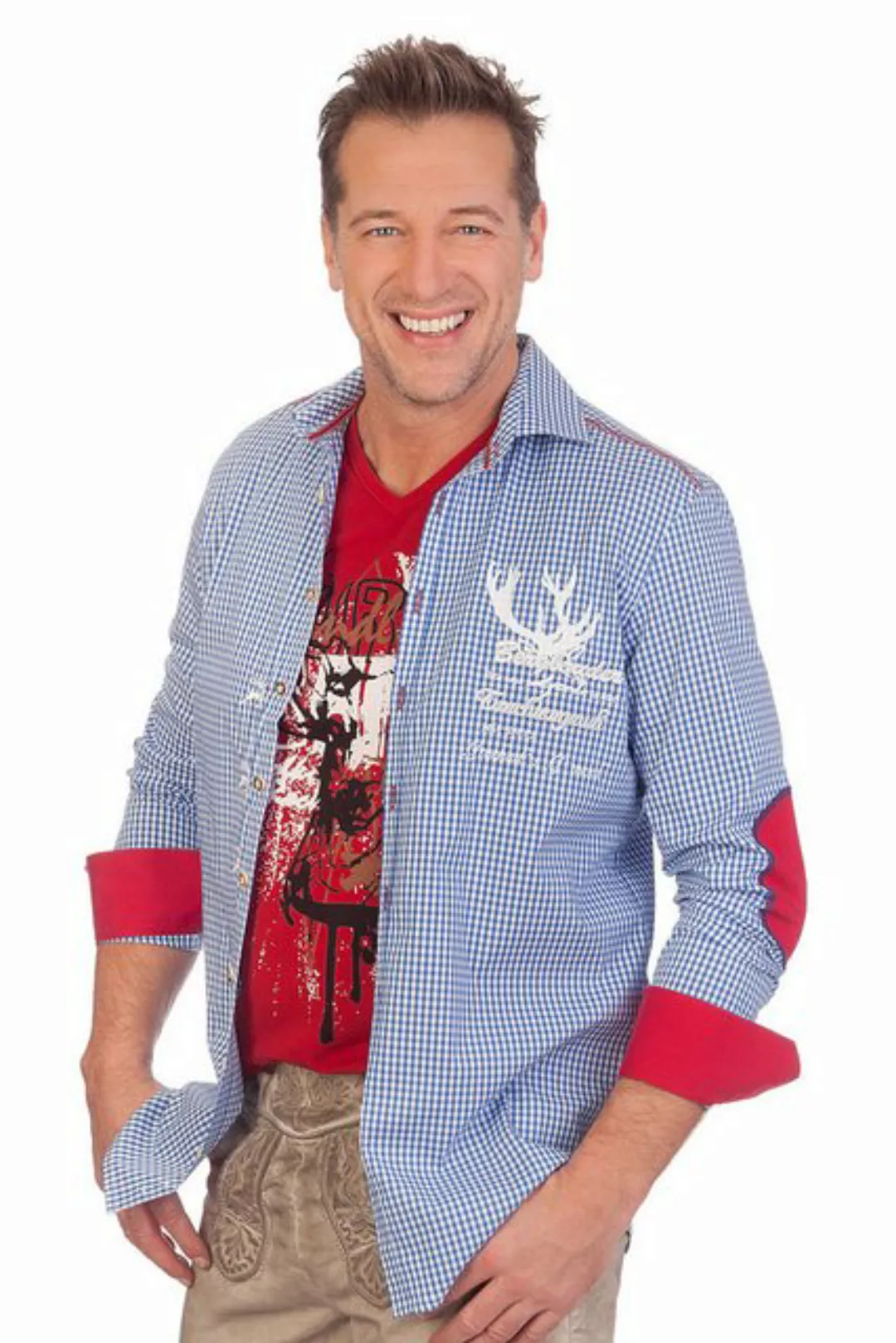 orbis Trachtenhemd Trachtenhemd - BERGBRUDER - rot, blau günstig online kaufen