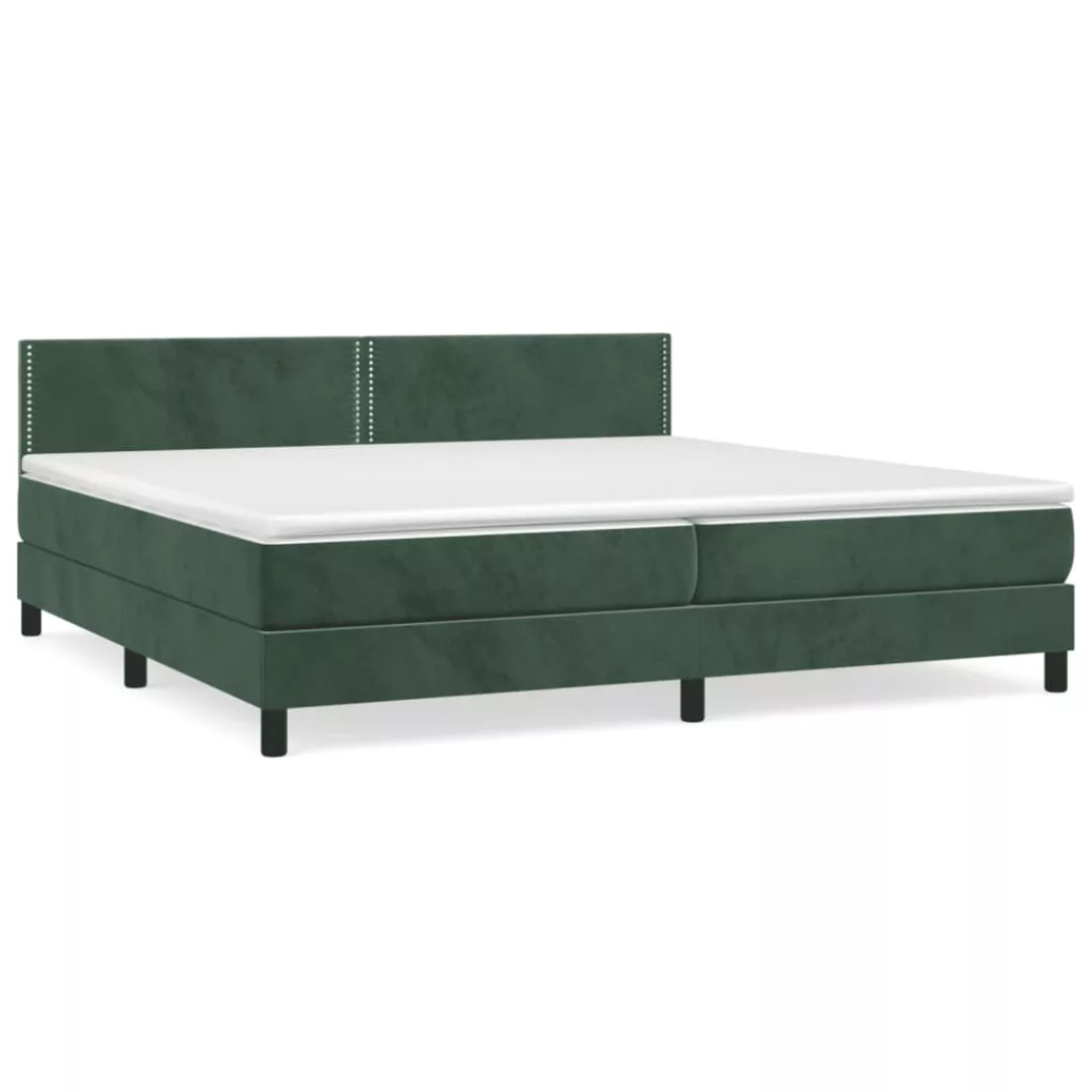 Vidaxl Boxspringbett Mit Matratze Dunkelgrün 200x200 Cm Samt günstig online kaufen