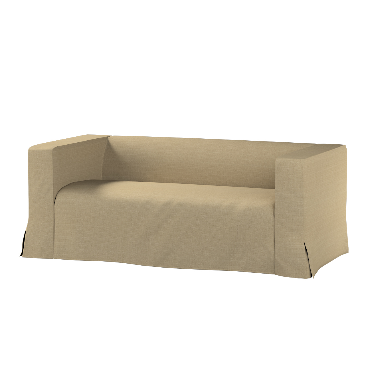 Bezug für Klippan 2-Sitzer Sofa, lang mit Kellerfalte, dunkelbeige, Klippan günstig online kaufen