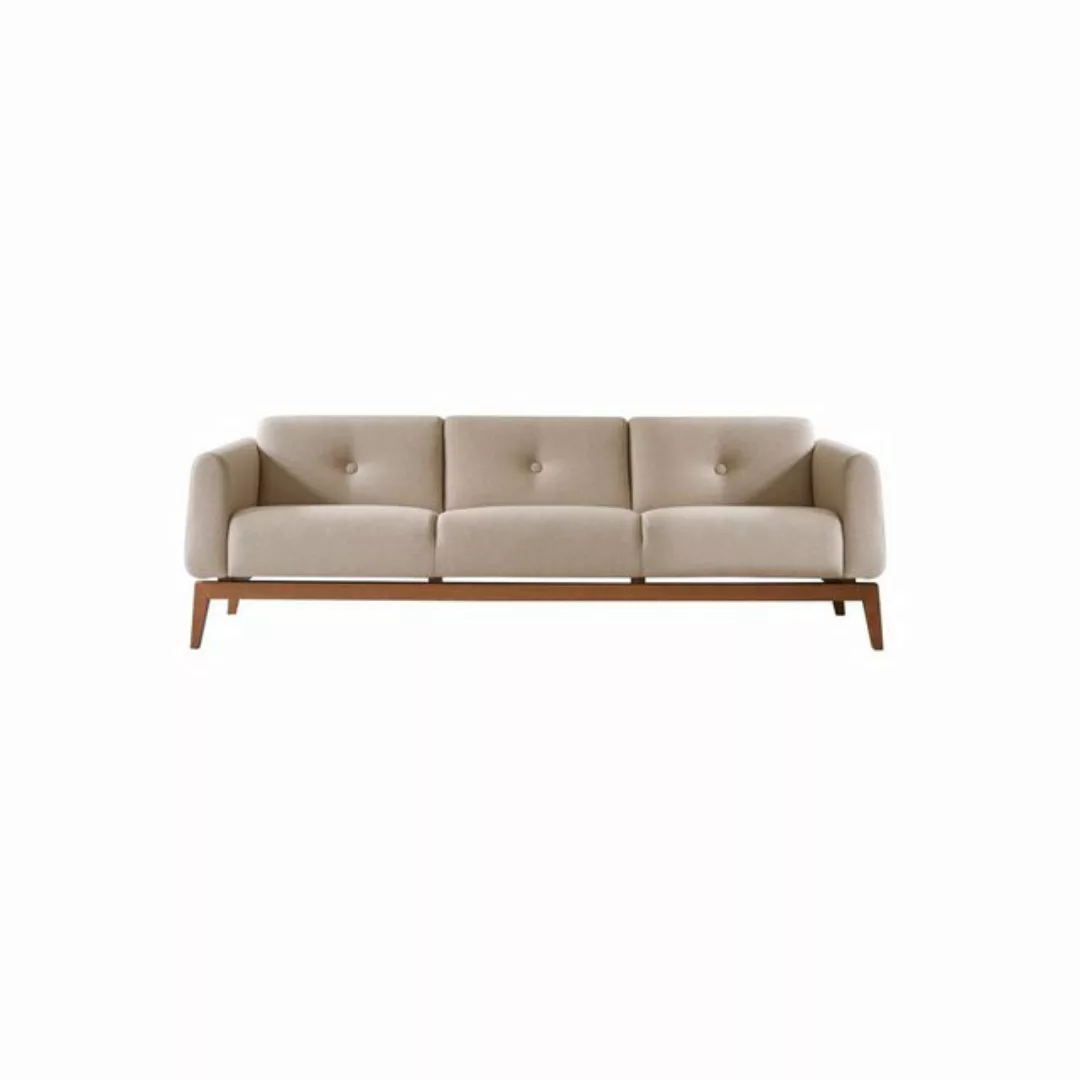 Tikamoon Sofa 3-Sitzer-Sofa mit massivem Eichenholzgestell günstig online kaufen