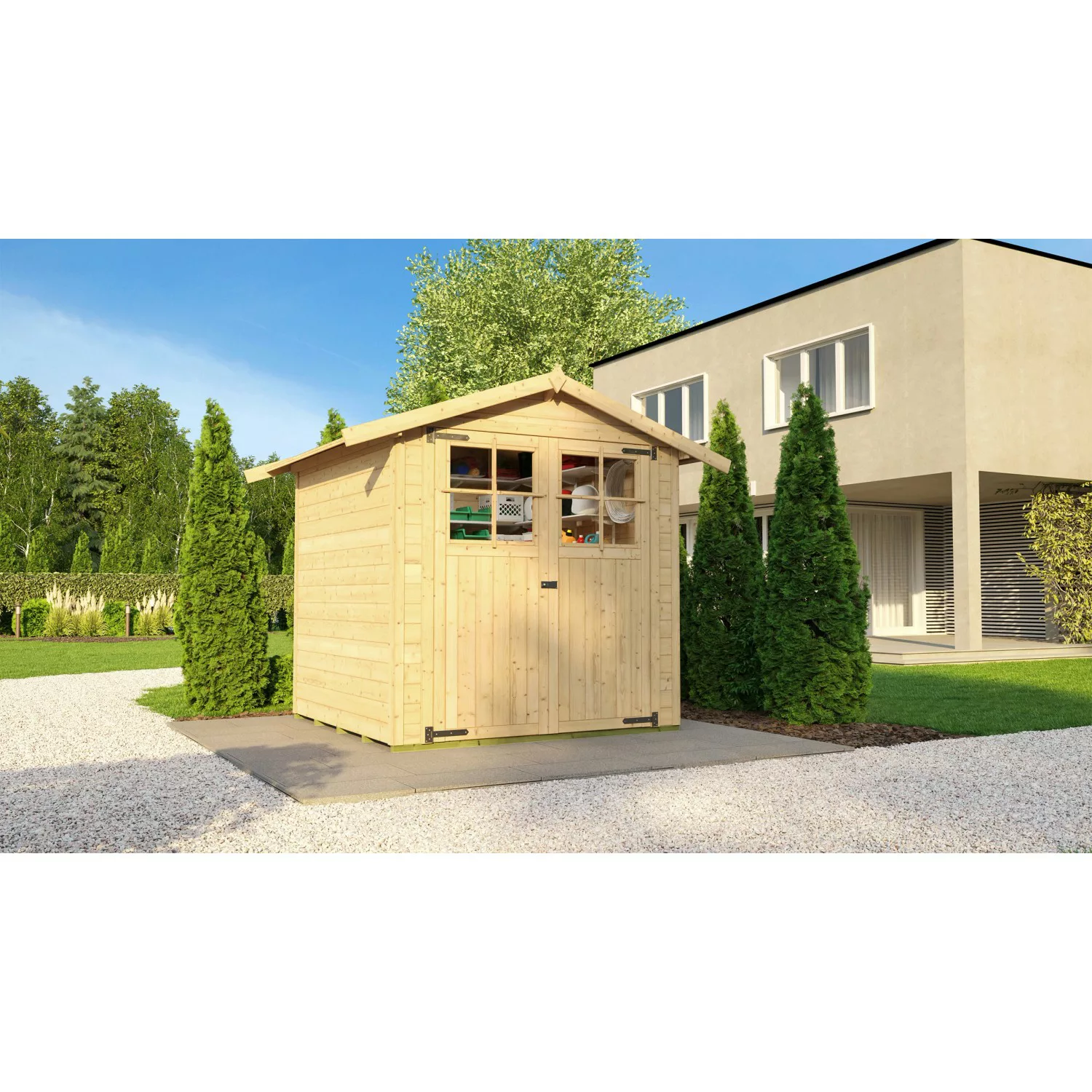 Weka Holz-Gartenhaus Parma Satteldach Unbehandelt 198 cm x 217 cm günstig online kaufen