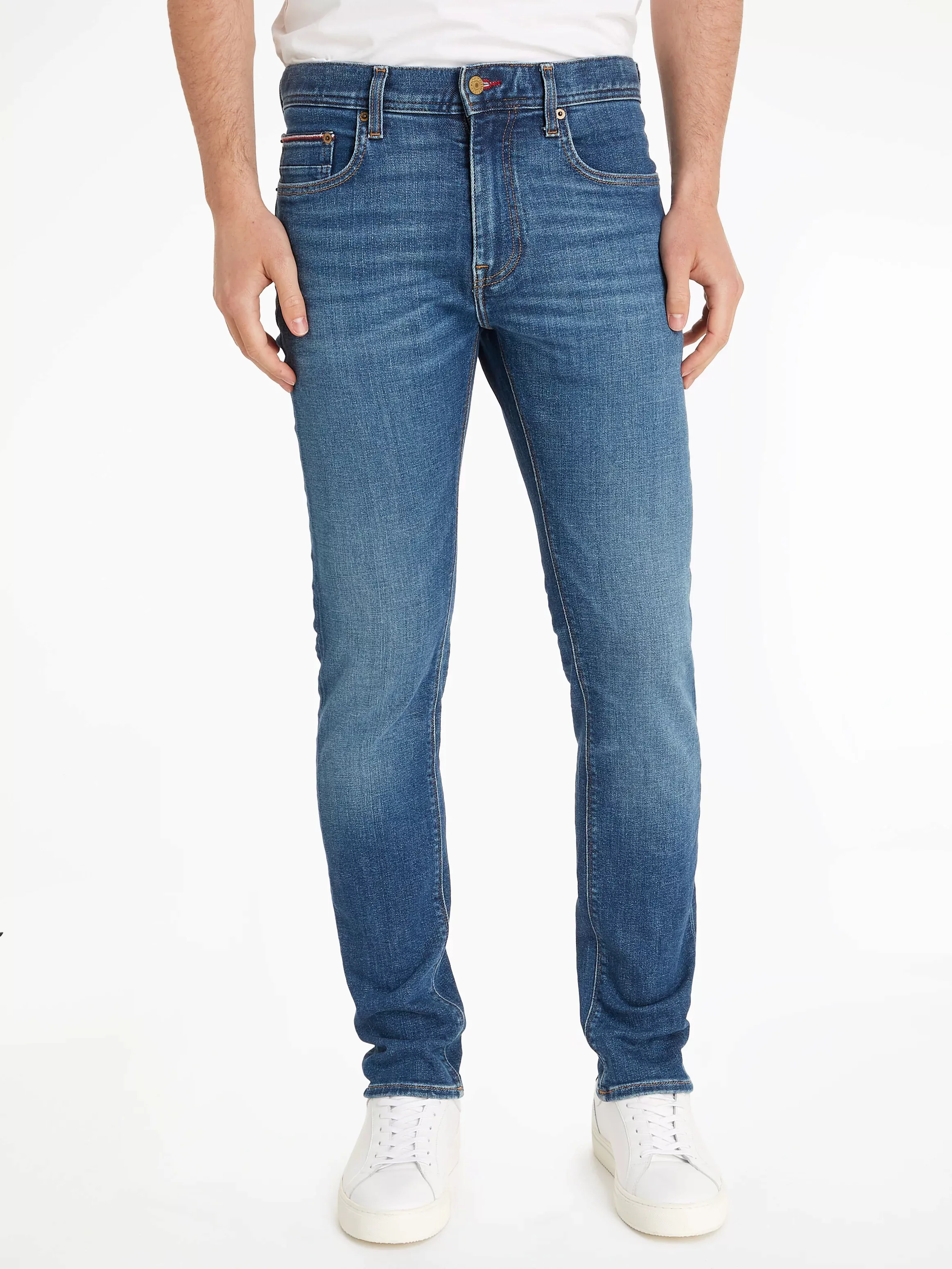 Tommy Hilfiger 5-Pocket-Jeans SLIM BLEECKER PSTR mit Tommy Hilfiger Leder-B günstig online kaufen