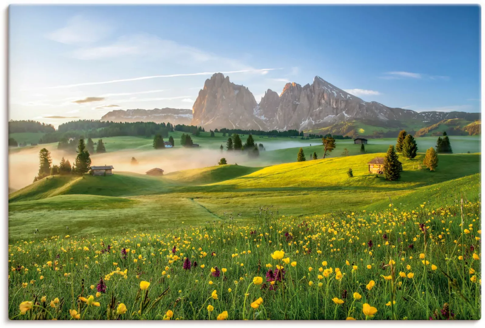 Artland Wandbild "Frühling auf der Seiser Alm", Berge & Alpenbilder, (1 St. günstig online kaufen
