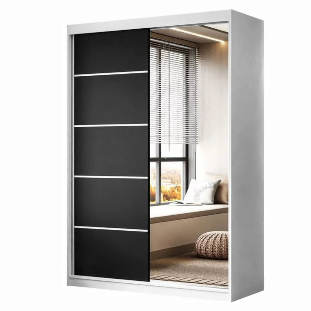 Lookway Kleiderschrank CAMARO II PLUS 150 cm mit Spiegel Schiebetürenschran günstig online kaufen