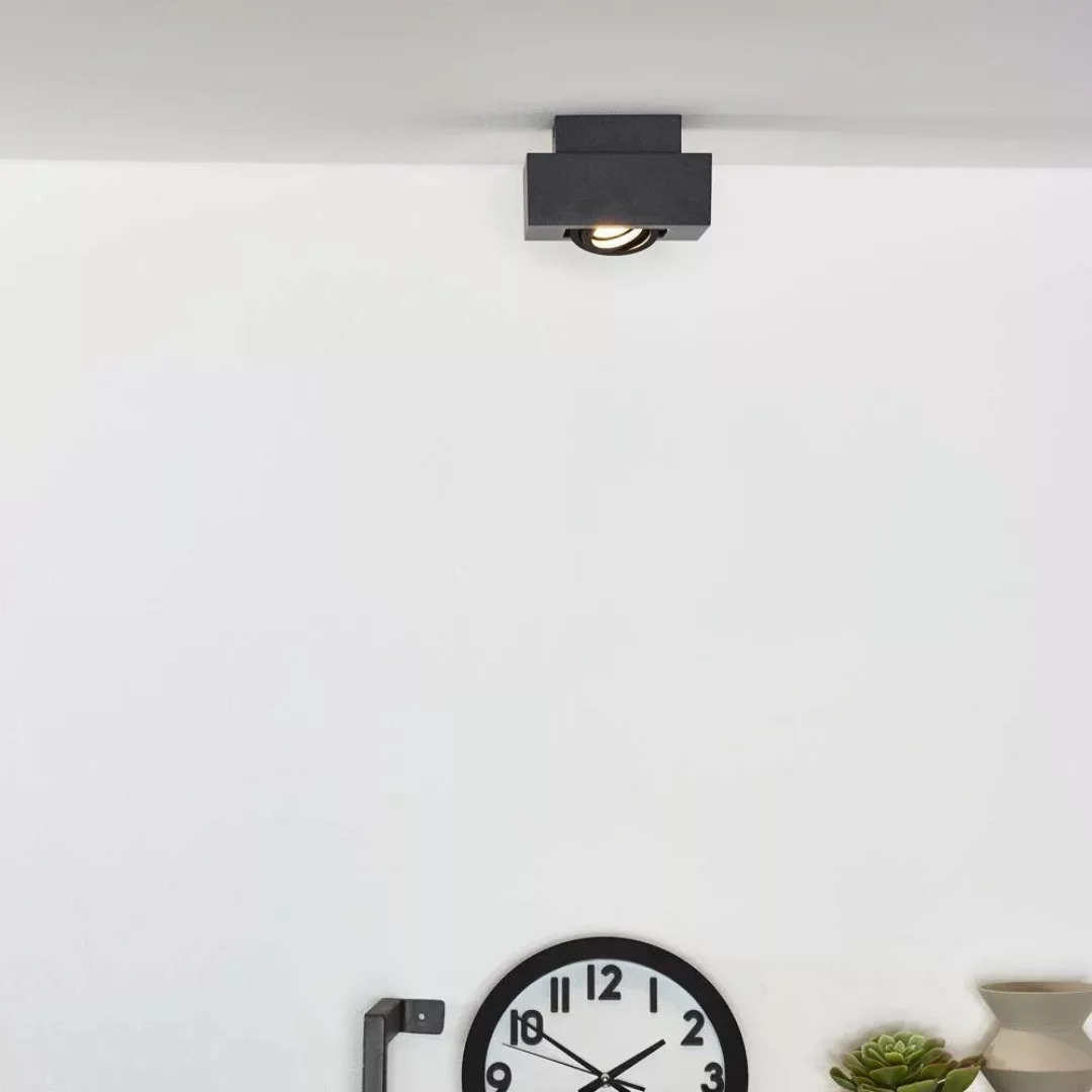LED Deckenleuchte Xirax GU10 5W  in Schwarz 1-flammig günstig online kaufen