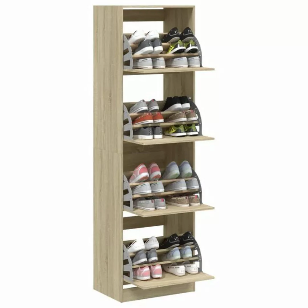 vidaXL Schuhschrank Schuhschrank mit 4 Klappen Sonoma Eiche 60x42x204 cm günstig online kaufen