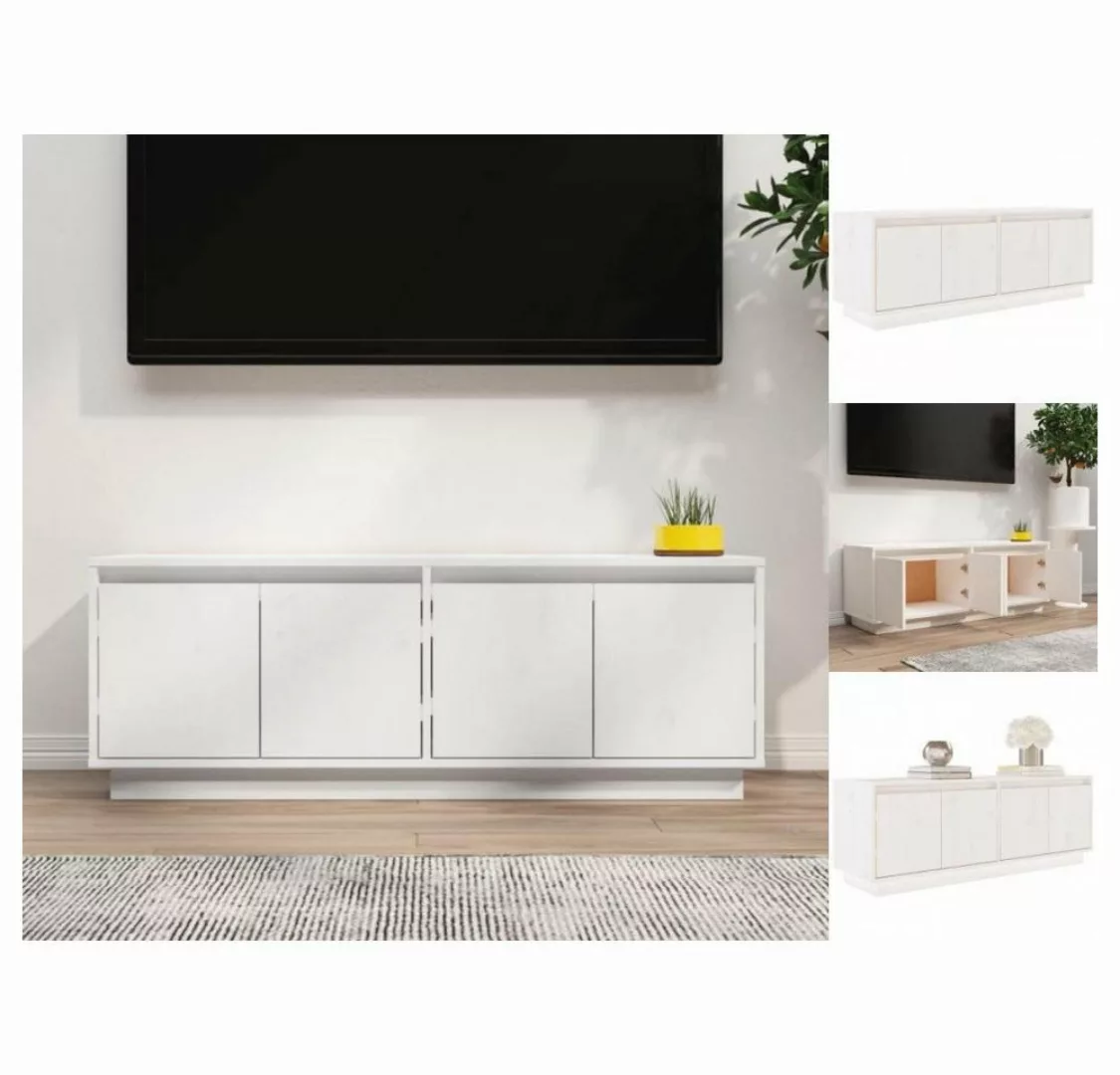 vidaXL TV-Schrank TV-Schrank Weiß 110x34x40 cm Massivholz Kiefer Lowboard günstig online kaufen