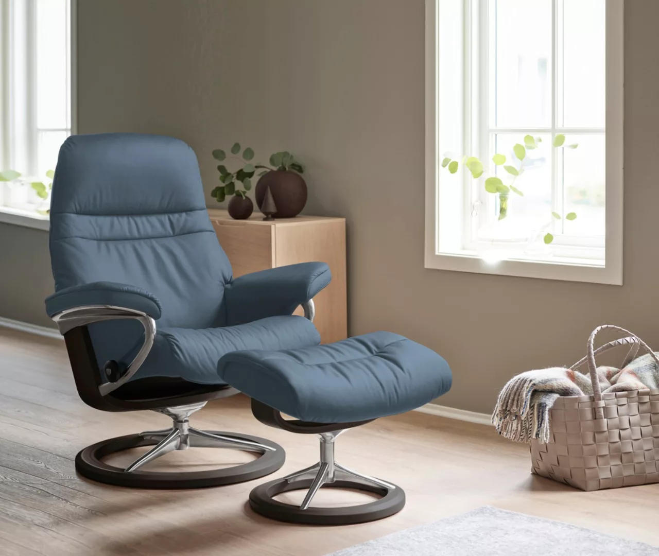 Stressless Relaxsessel "Sunrise", (Set, Relaxsessel mit Hocker), mit Signat günstig online kaufen