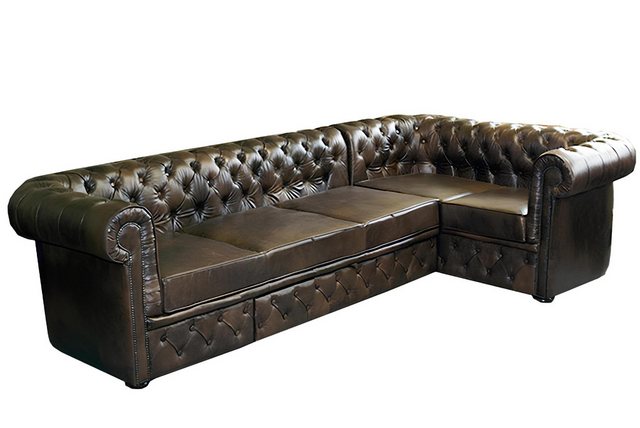 Xlmoebel Ecksofa Ledercouch Ecksofa für Wohnzimmer in Chesterfield-Stil, He günstig online kaufen