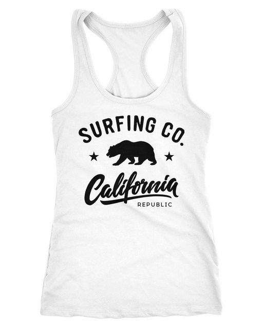 Neverless Tanktop Damen Tank-Top California Republic Bear Bär Sommer Surfin günstig online kaufen