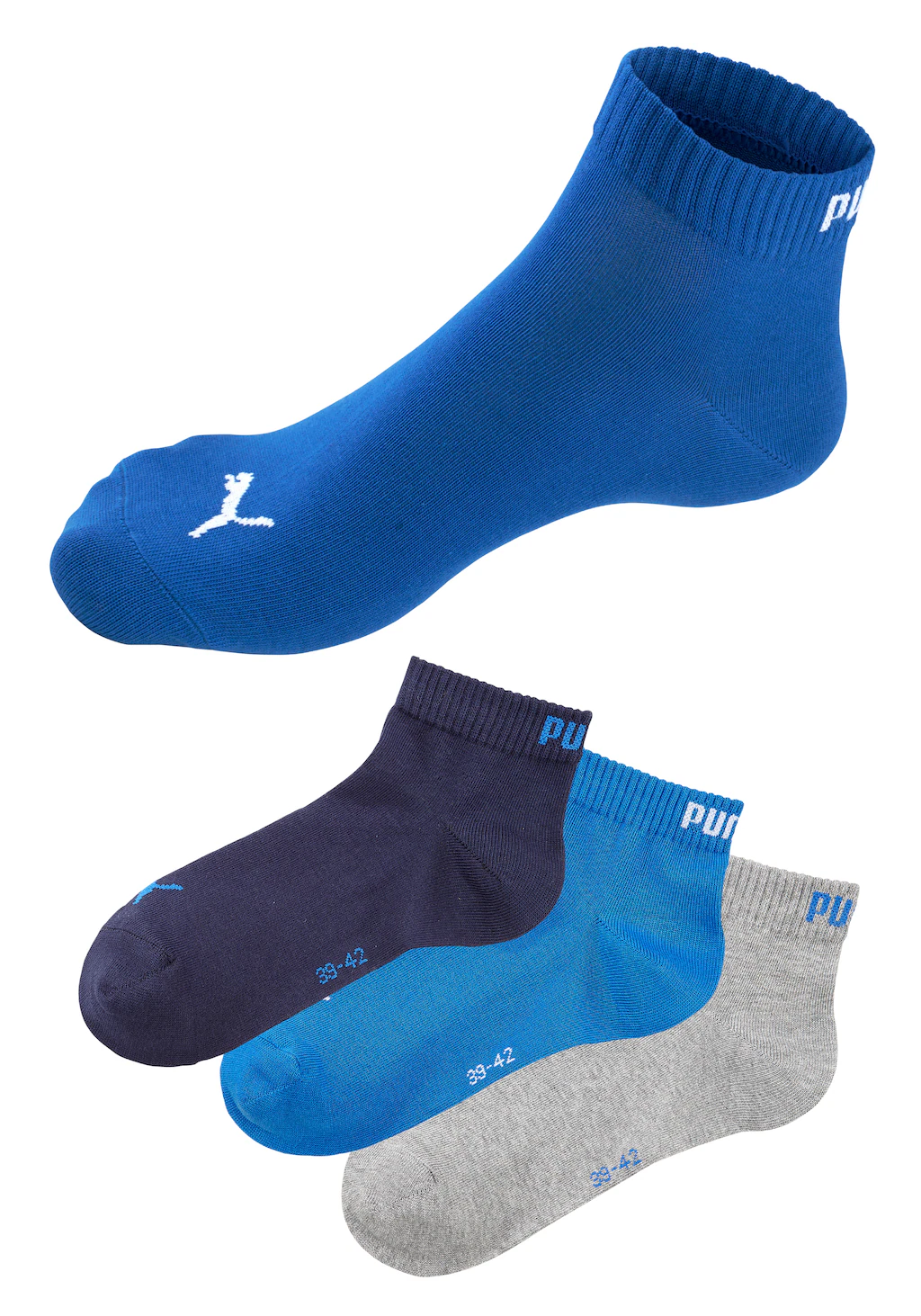 PUMA Kurzsocken, (3 Paar), mit Rippbündchen günstig online kaufen