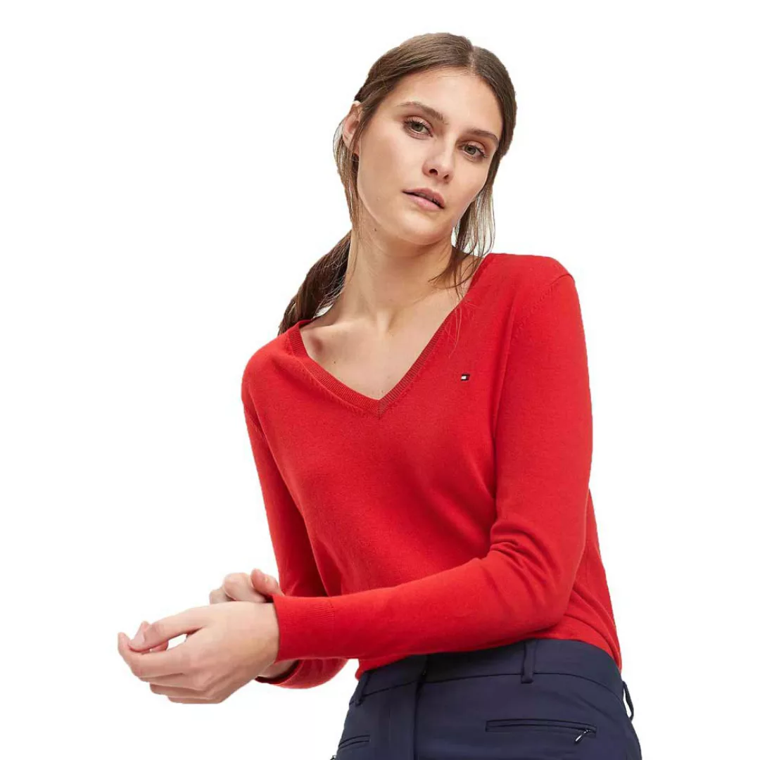 Tommy Hilfiger Heritage V-ausschnitt-sweater XL Apple Red günstig online kaufen