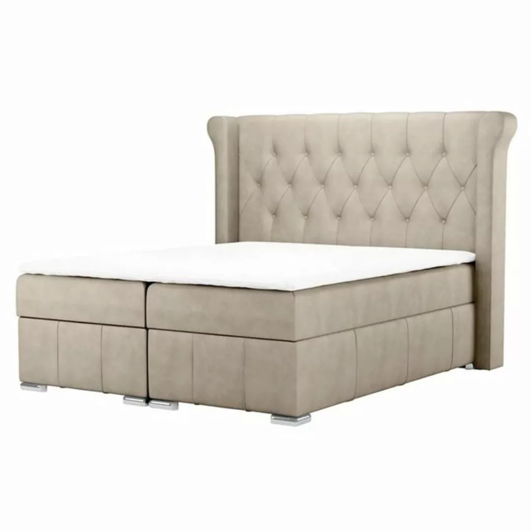 DB-Möbel Boxspringbett MONTANA Doppelbett 140,160,180,200 X 200cm in Grau,S günstig online kaufen