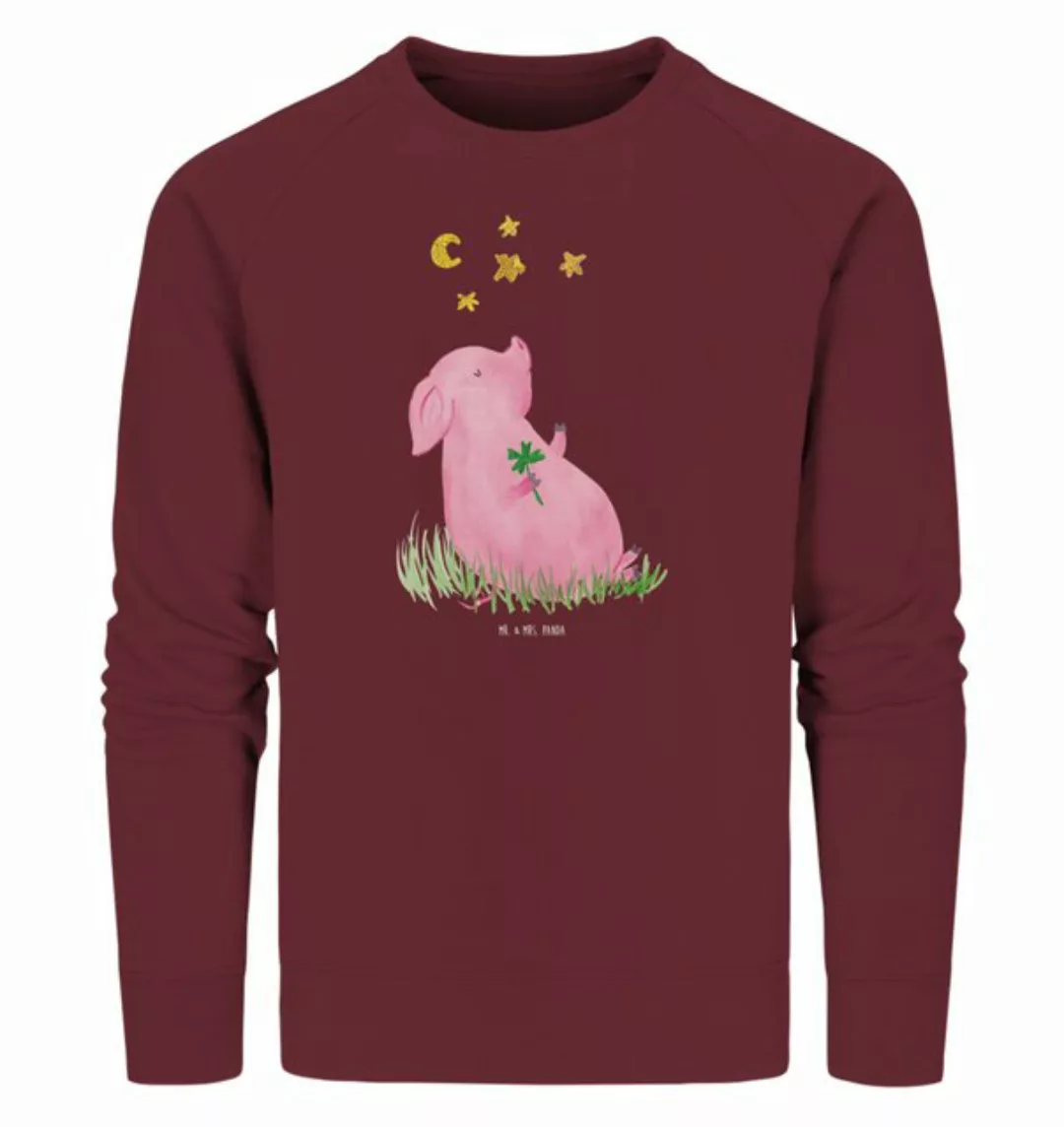 Mr. & Mrs. Panda Longpullover Größe S Schwein Glück - Burgundy - Geschenk, günstig online kaufen