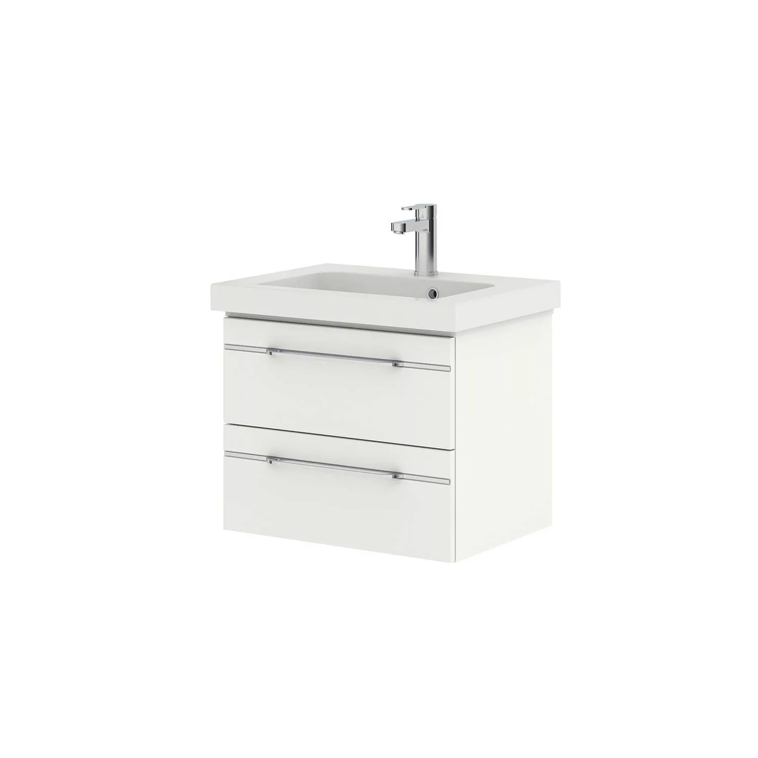 Bad Waschtischunterschrank mit Waschbecken in weiß Glanz BUDVA-66, B/H/T ca günstig online kaufen