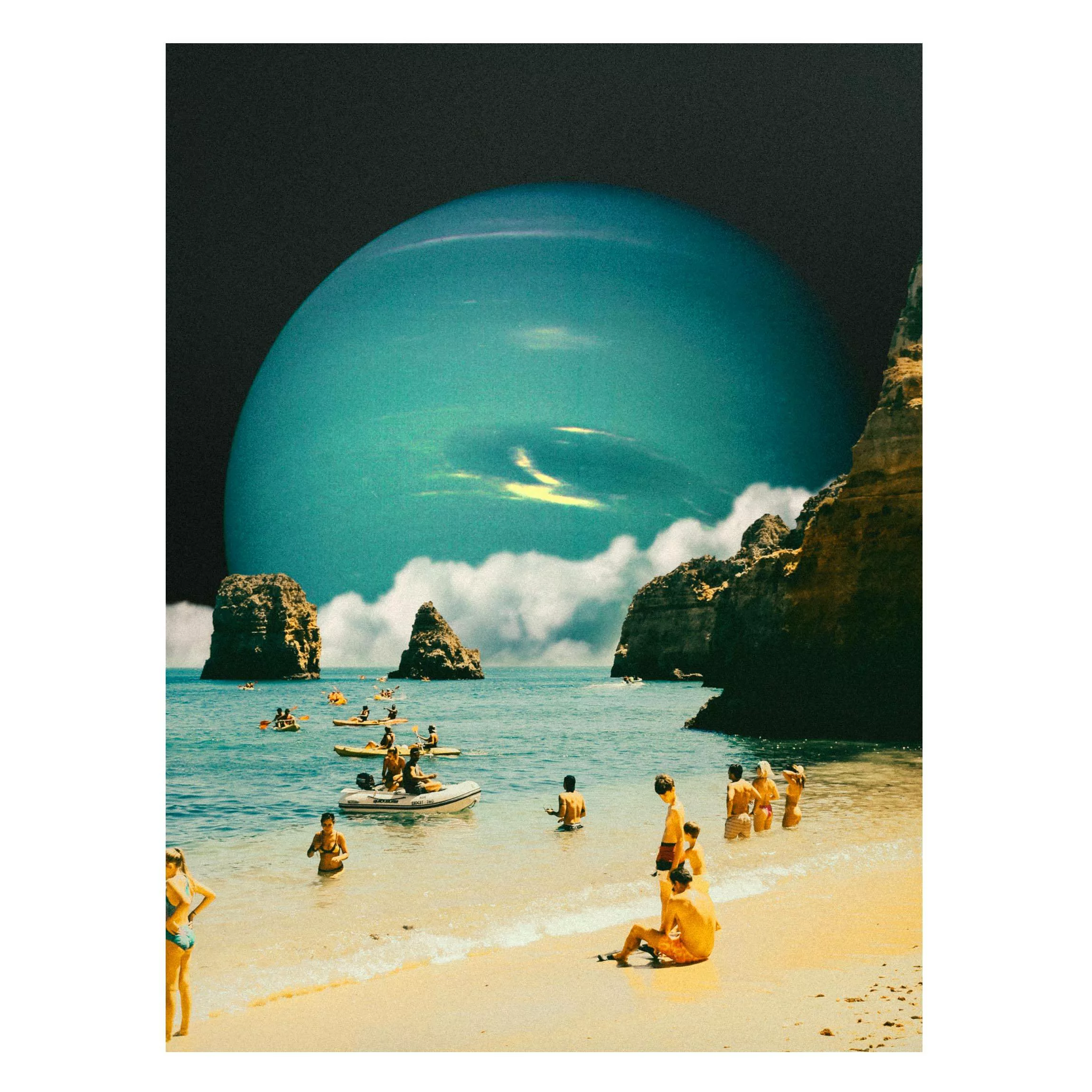 Magnettafel Retro Collage - Space Beach günstig online kaufen