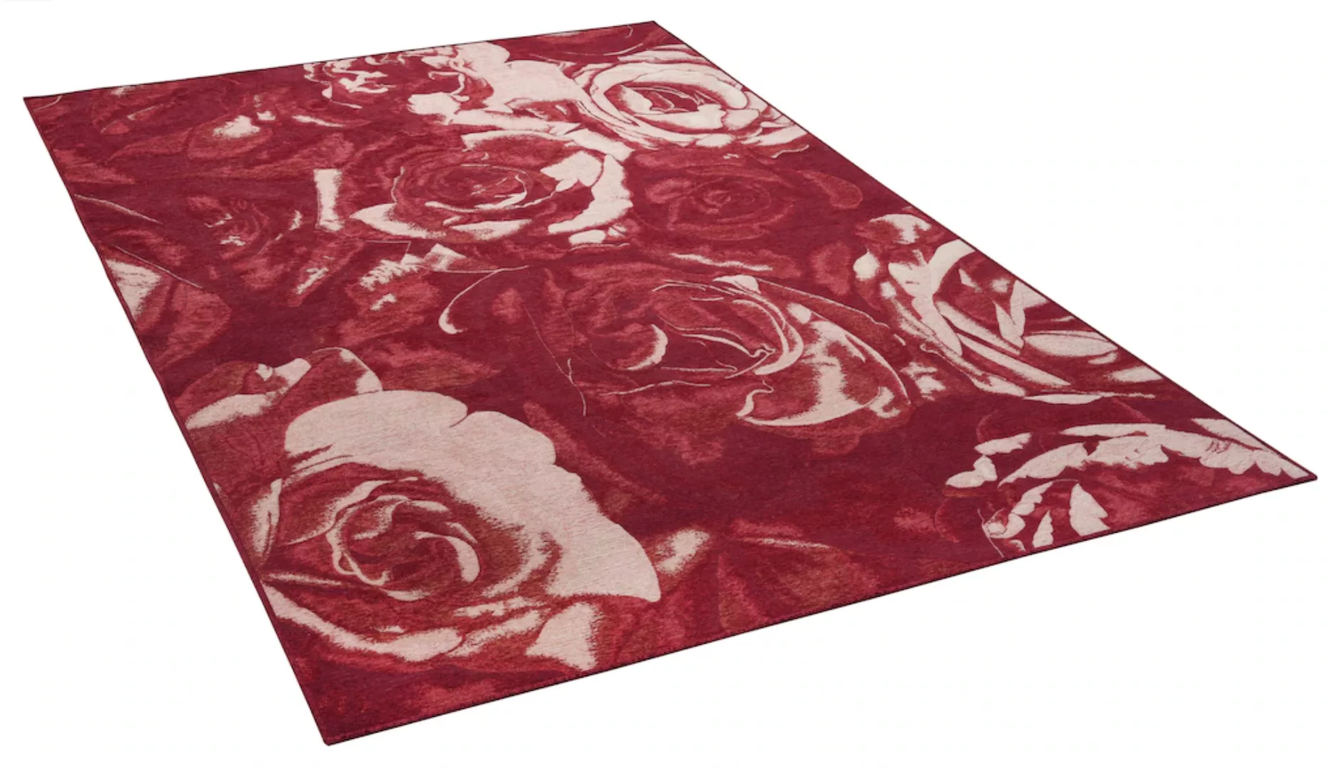 THEKO Teppich »Flomi Rose«, rechteckig, Flachgewebe, ideal im Wohnzimmer & günstig online kaufen
