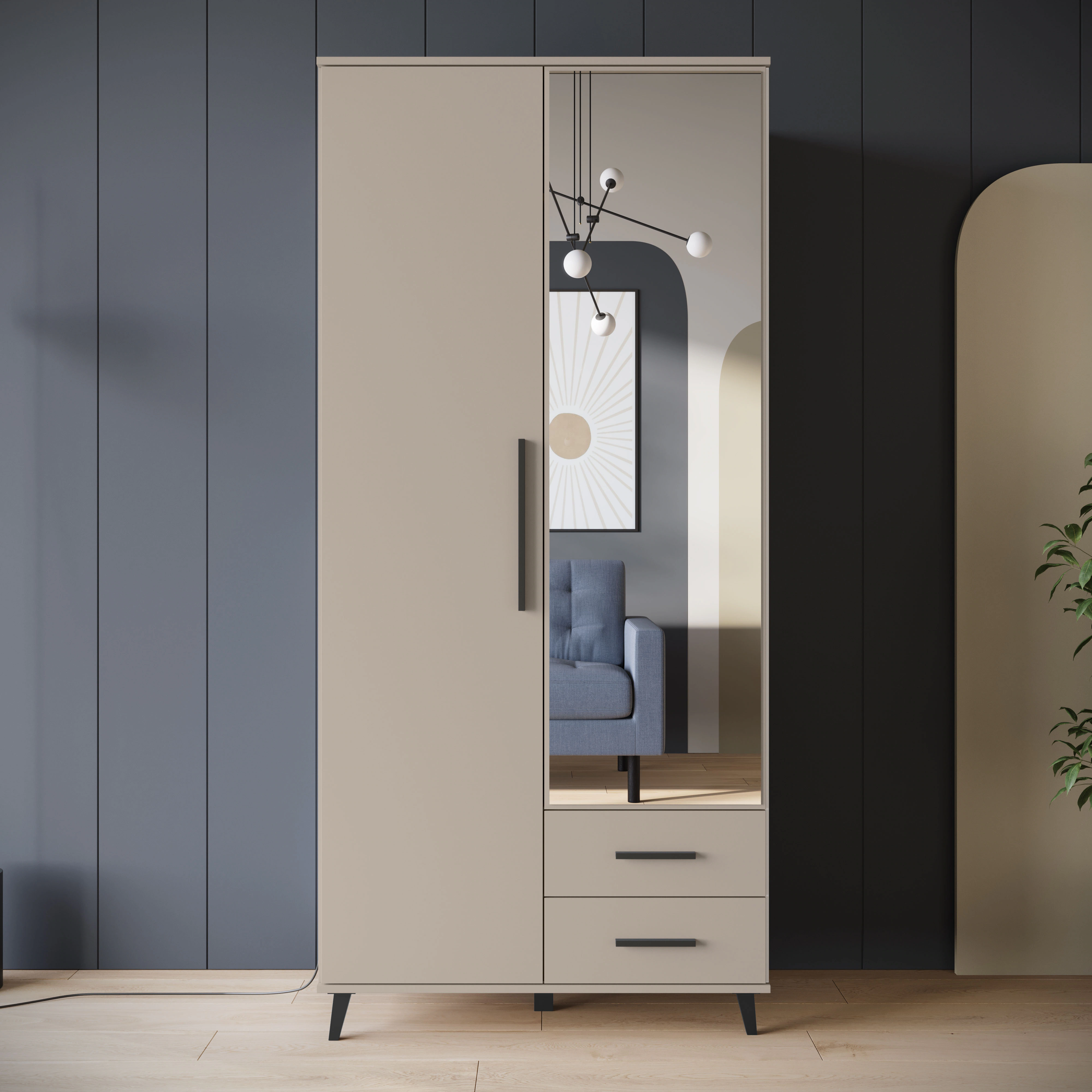 INOSIGN Kleiderschrank "Lagos, Garderobe", (Packung, 1 St.), Moderner Dreht günstig online kaufen