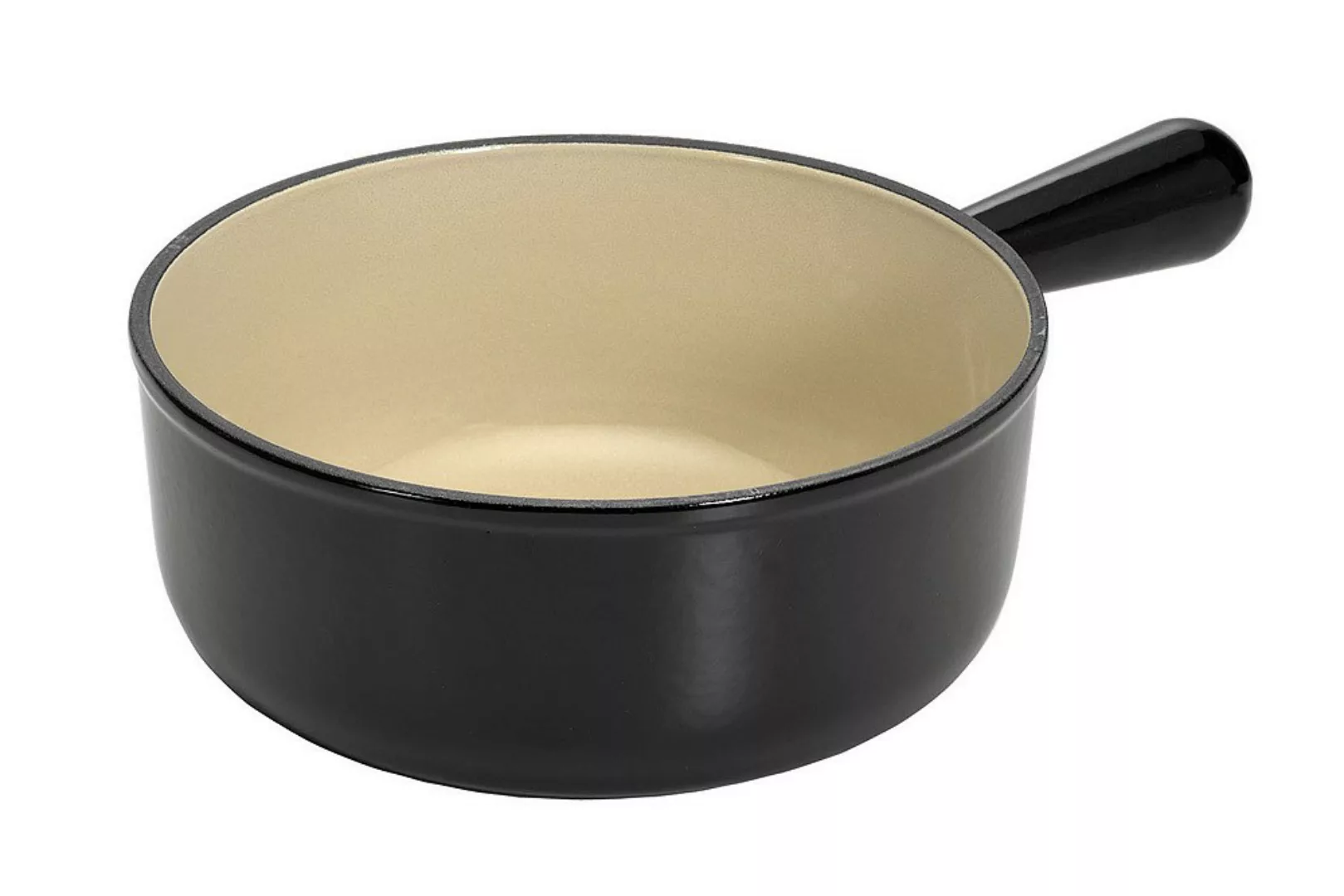 Le Creuset Caquelon Schwenkkasserolle Fonduetopf Gusseisen Schwarz 18cm günstig online kaufen