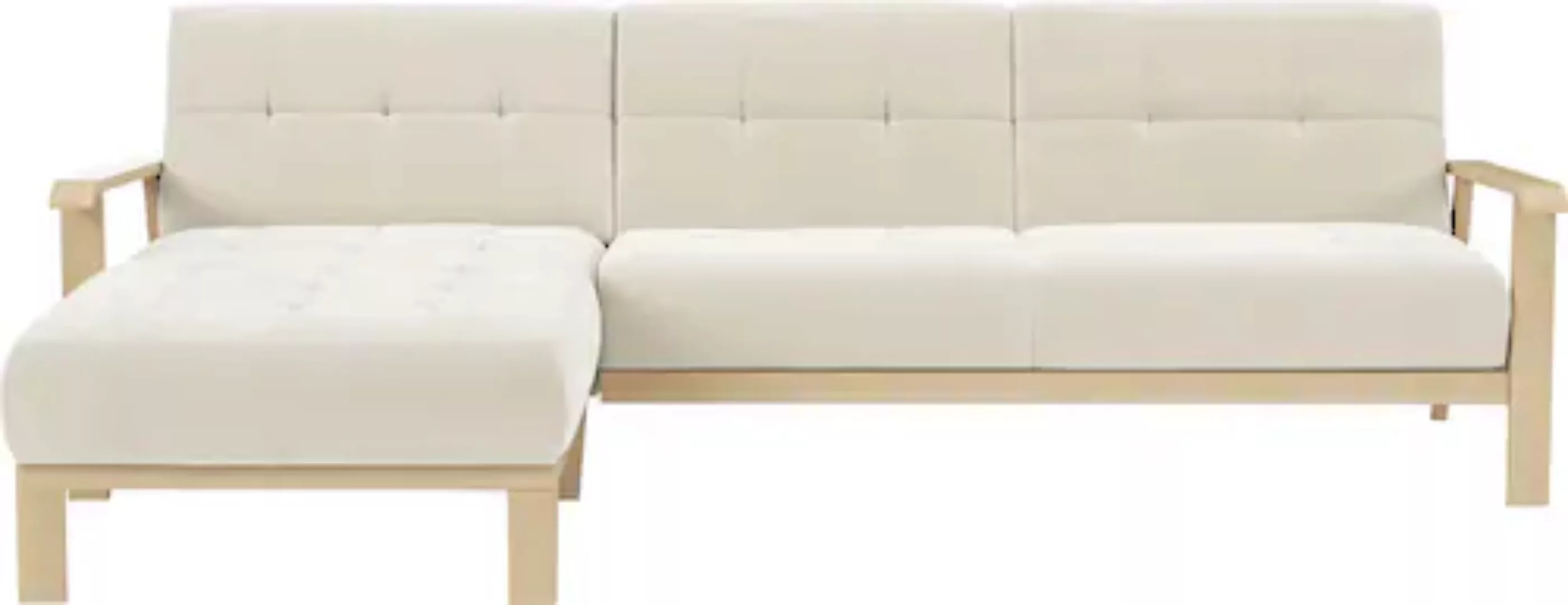 sit&more Ecksofa "Billund L-Form", Armlehnen aus eichefarbigem Buchenholz, günstig online kaufen