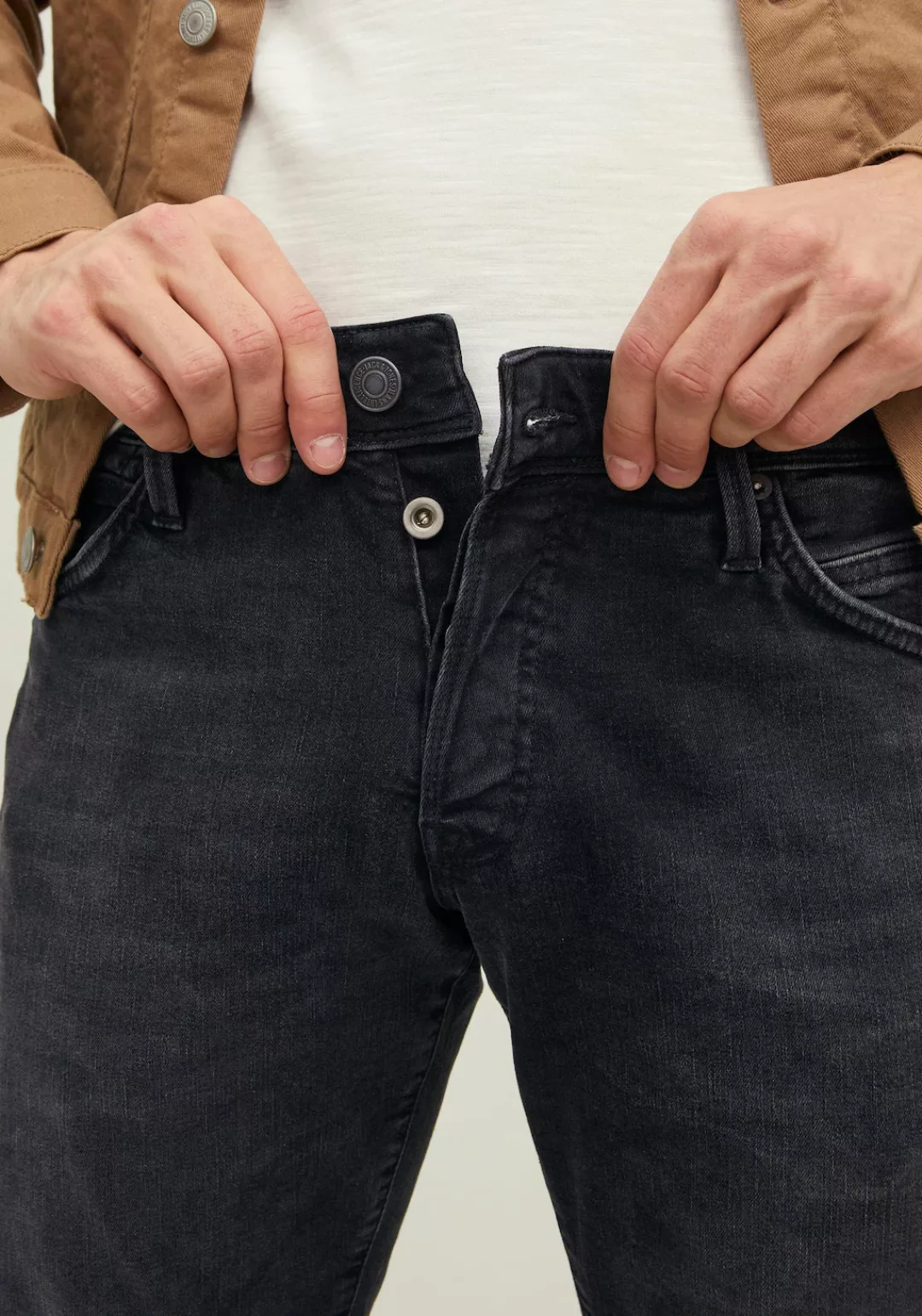 Jack & Jones Herren Jeans JJIGLENN JJFOX GE 147 - Slim Fit - Schwarz - Blac günstig online kaufen