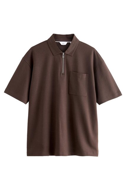 Next Poloshirt Oversized Fit, schweres Polo-Shirt mit RV-Kragen (1-tlg) günstig online kaufen