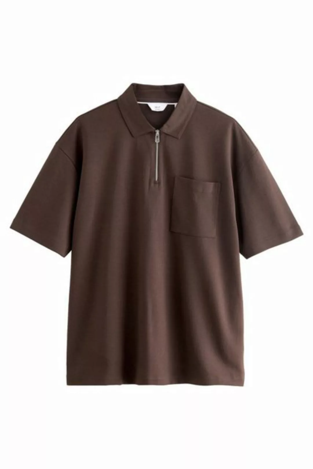 Next Poloshirt Oversized Fit, schweres Polo-Shirt mit RV-Kragen (1-tlg) günstig online kaufen