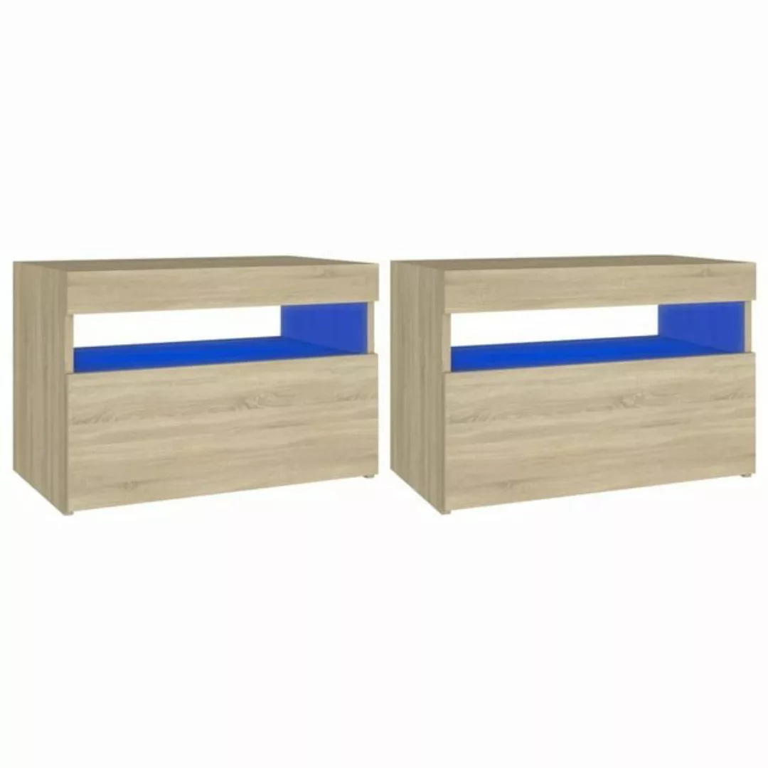 vidaXL TV-Schrank TV-Schränke LED-Leuchten 2 Stk Sonoma-Eiche 60x35x40 cm L günstig online kaufen