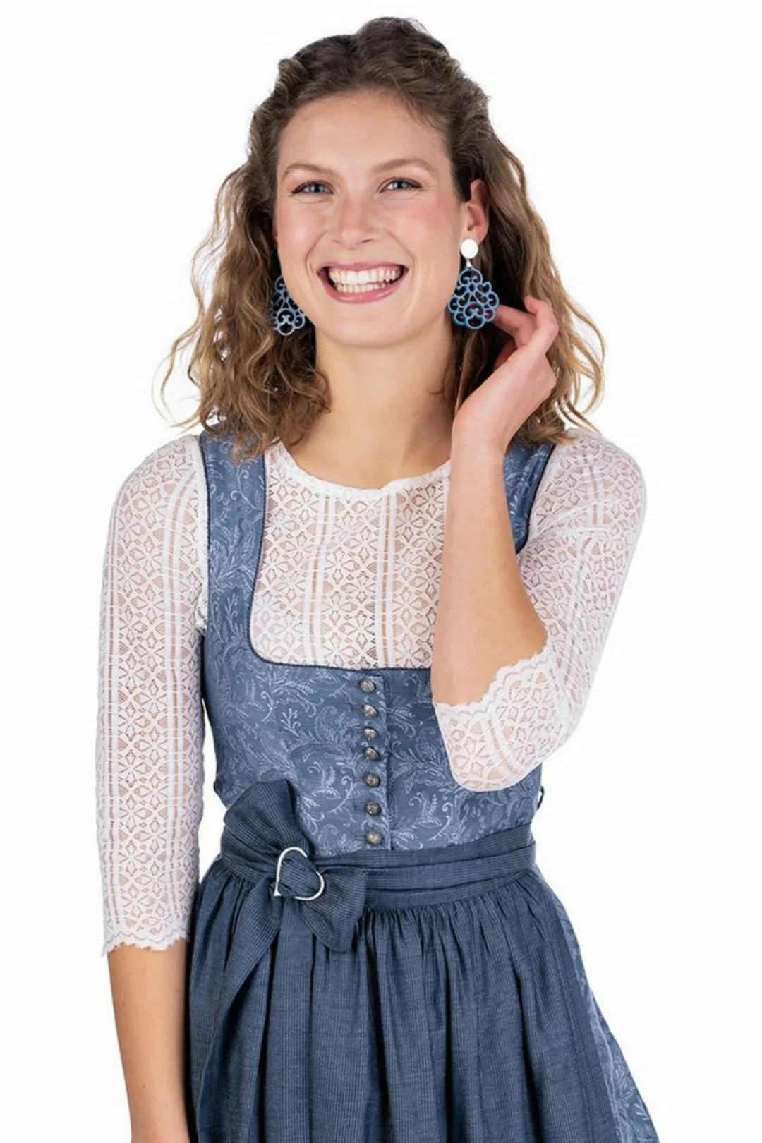 MarJo Dirndl Midi Dirndl 2tlg. - JOSEPHINE - blaugrau günstig online kaufen