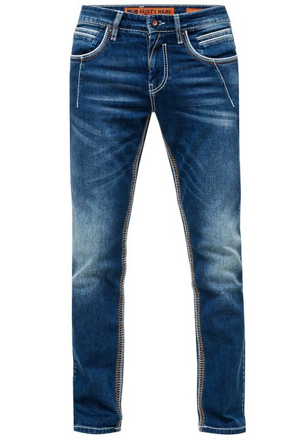 Rusty Neal Straight-Jeans »NEW YORK 49« mit trendigen Ziernähten günstig online kaufen