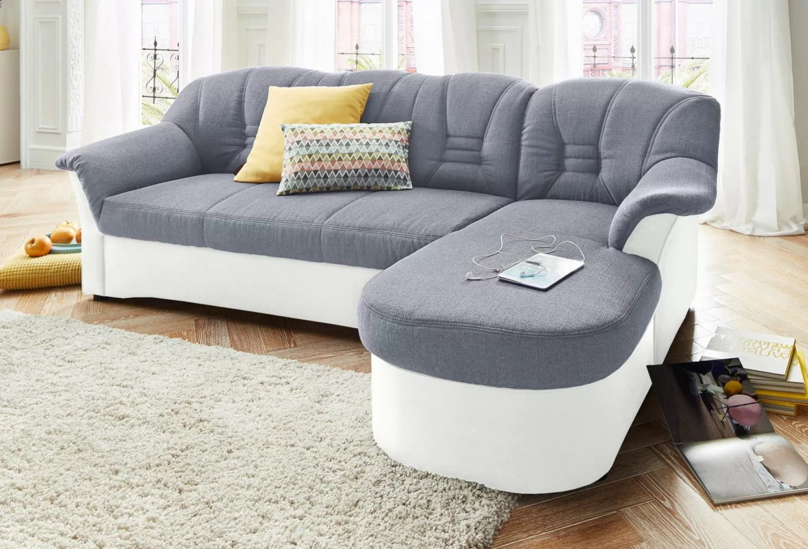 DOMO collection Ecksofa "Elva L-Form", wahlweise mit Bettfunktion und Feder günstig online kaufen