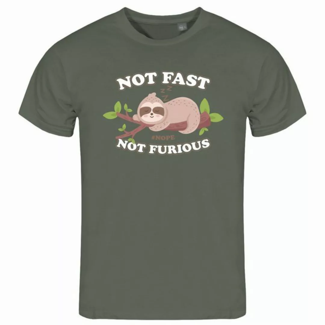 deinshirt Print-Shirt Herren T-Shirt Faultier Not Fast Not Furious Funshirt günstig online kaufen