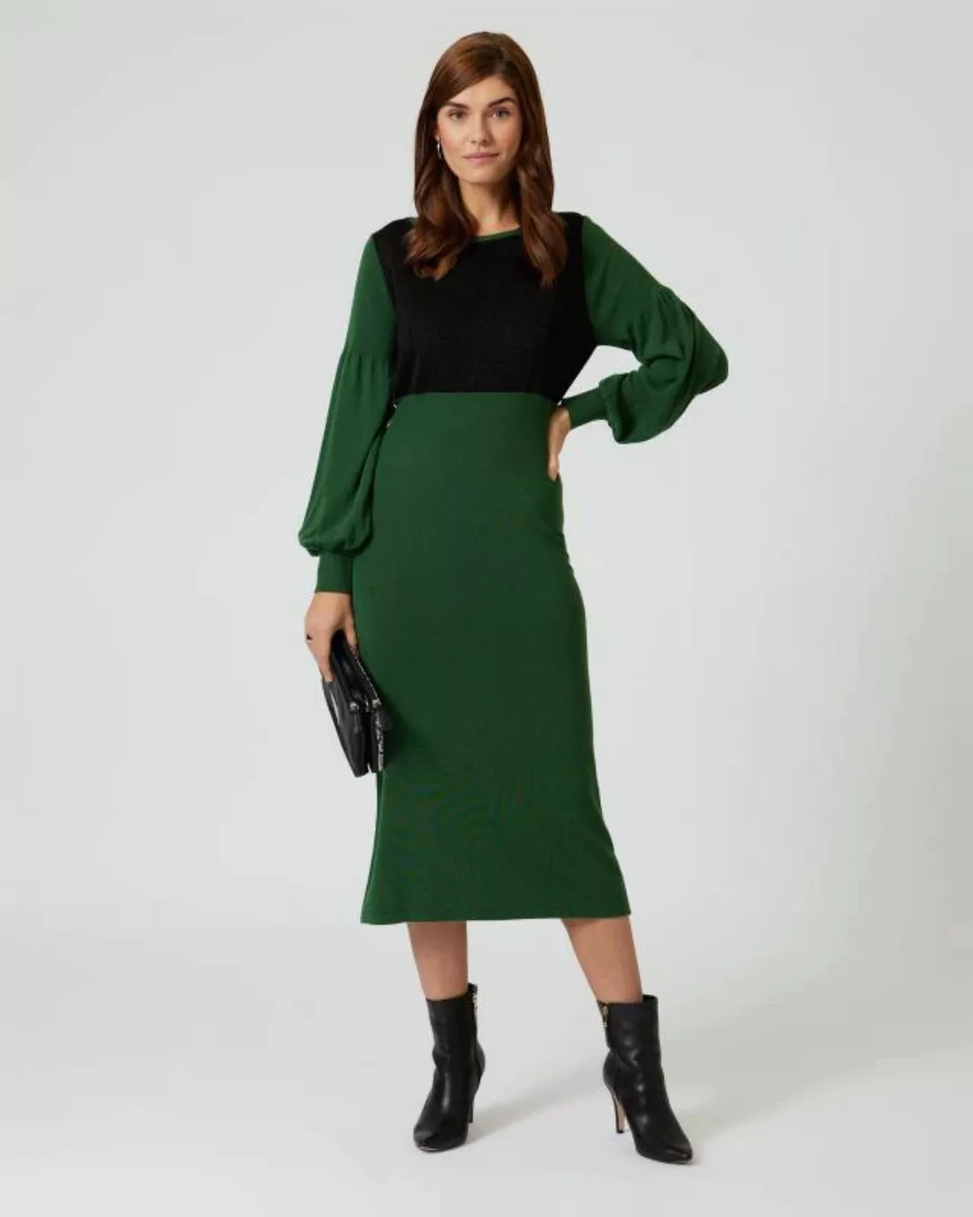 Marcel Ostertag Kleid mit Glanz-Effekt günstig online kaufen