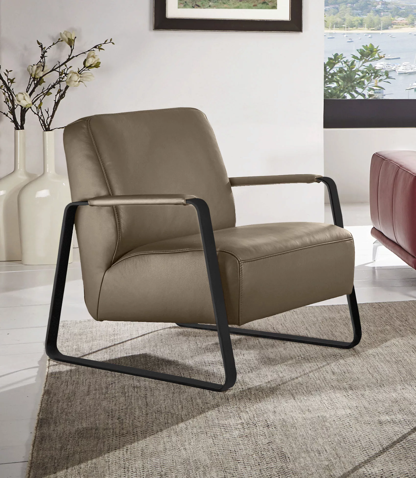 W.SCHILLIG Cocktailsessel »quadroo Loungesessel,«, mit bezogenen Armlehnen, günstig online kaufen