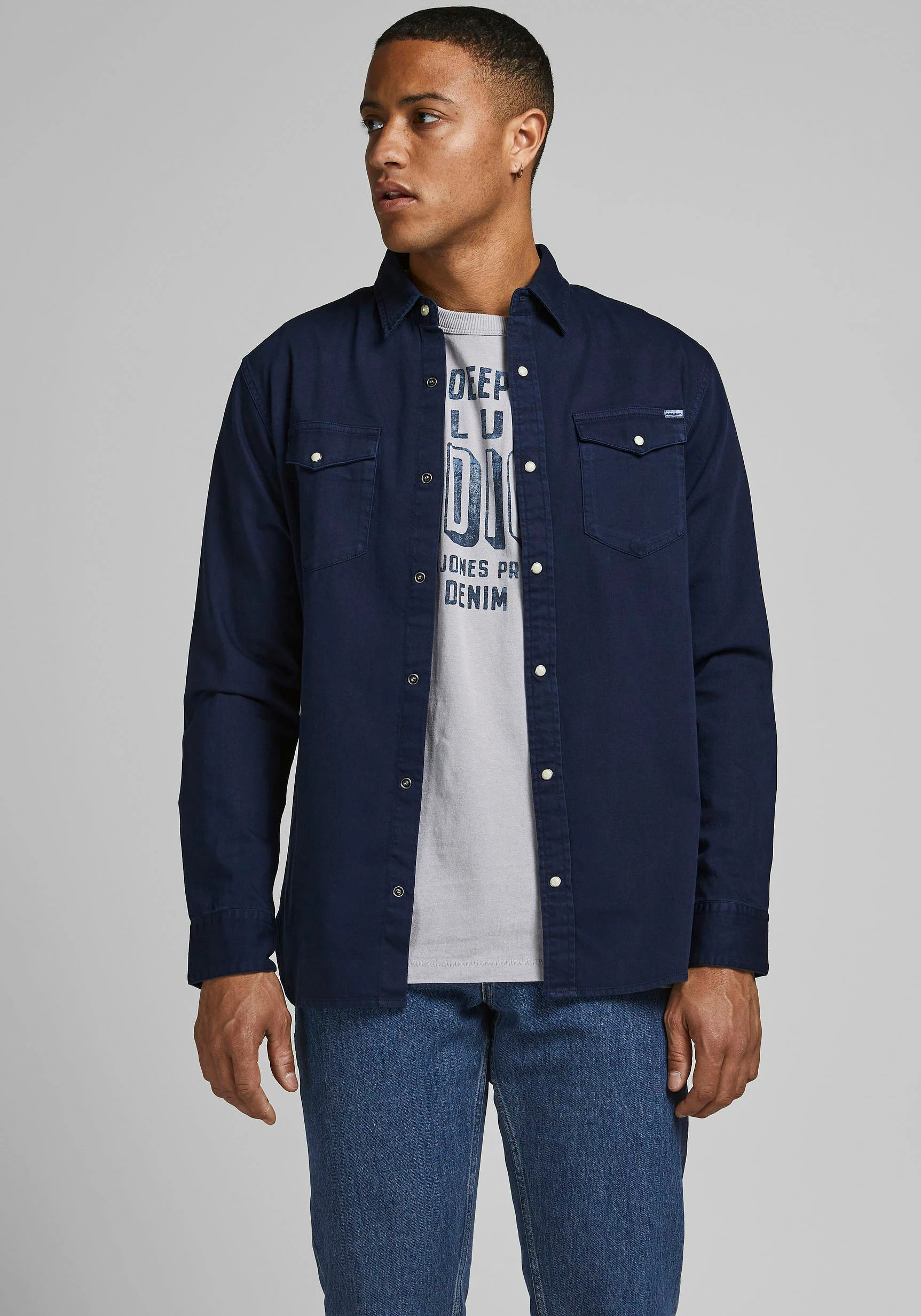 Jack & Jones Jeanshemd "JJESHERIDAN im Workwear-Stil mit robuster Baumwollq günstig online kaufen
