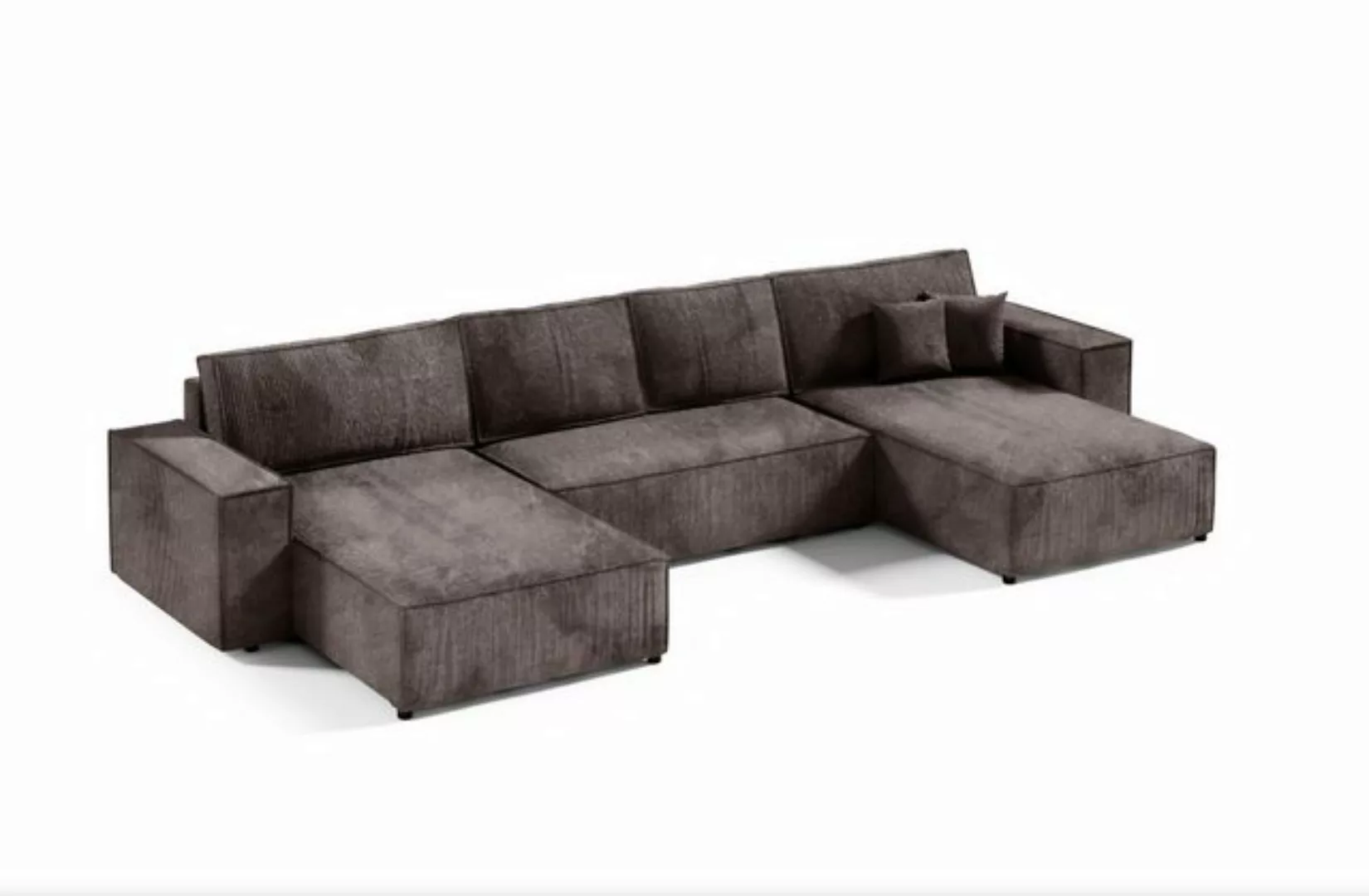 PAMIR24 Ecksofa POSO Ecksofa 344x140cm U-Form Schlafsofa und Bettkasten Cor günstig online kaufen