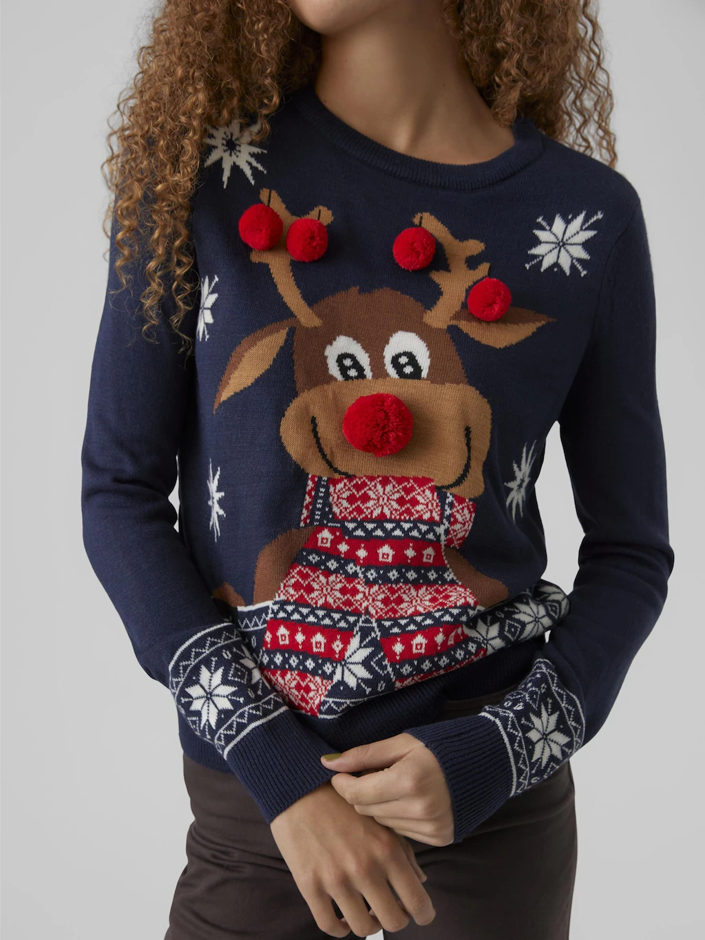 Vero Moda Weihnachtspullover VMNEWFROSTYDEER LS O-NECK BLOUSE XMAS günstig online kaufen