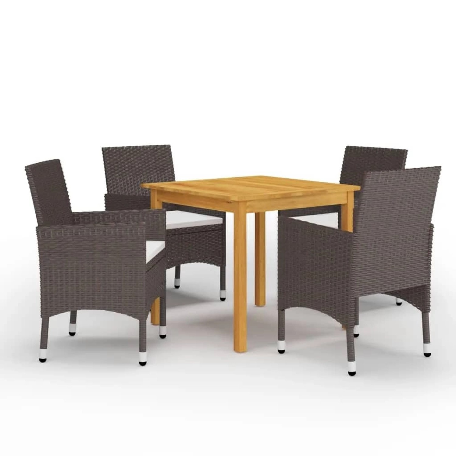 vidaXL 5-Tlg Garten-Essgruppe mit Kissen Braun 3095862 günstig online kaufen