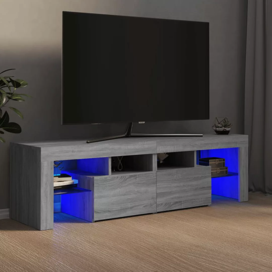 Vidaxl Tv-schrank Mit Led-leuchten Grau Sonoma 140x36,5x40 Cm günstig online kaufen